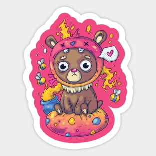 bear moody pot honey cartoon Sticker
